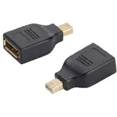 S-Impuls Adaptateur Mini Displayport mâle vers Displayport femelle (Mini DP, DisplayPort), Adaptateur vidéo, Noir
