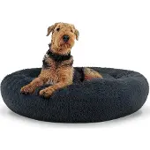 Leobert Valora Plush Bed L 80cm Dark Grey - Grand panier pour animaux de compagnie en gris foncé pour un couchage confortable