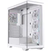 Einarex EXCS-PR-700R-W, Midi Tower, PC, Blanc, ATX, Micro ATX, Mini-ITX, Acier, Verre trempé, Gaming