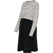 ONLY Maternity Robe 'OLMKaylee' noir / blanc