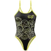 Otso Emoji Neon Faces Swimsuit Noir S Femme