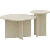 En.casa Set de 2 tables d'appoint 'Verummetka' rond sable
