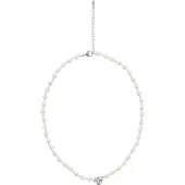Gaya Chaîne argent / blanc perle