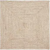 vidaXL Tapis Naturel et blanc 120 x 120 cm Jute