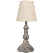 Clayre & Eef Lampe de table Ø 15x33 cm E14/max 1x60W Gris métal