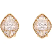 Faina Boucles d'oreilles or rose / transparent