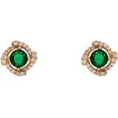 NAEMI Boucles d'oreilles or / émeraude