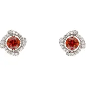 NAEMI Boucles d'oreilles rouge / argent / blanc