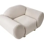 Beliani Fauteuil Ringel Avec Coussins Tissu Beige Clair