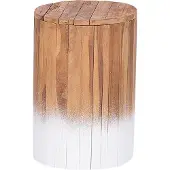 Beliani Table De Chevet En Bois Clair Et Blanc Movas