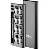 Goobay 77835 Jeu de tournevis avec jeu d'embouts de précision 48 pièces, noir - Jeu d'outils pour les travaux de vissage, de montage et de bricolage de précision