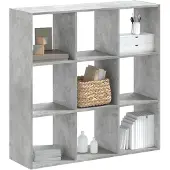 vidaXL Bibliothèque gris béton 102x32x102 cm bois d'ingénierie