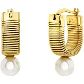 Breil Boucles d'oreilles 'STYLIZE' or / blanc perle
