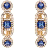 Faina Boucles d'oreilles saphir / or rose / transparent