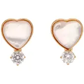 Faina Boucles d'oreilles or rose / blanc perle