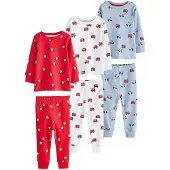 Next Pyjama bleu clair / baie / rouge / blanc naturel