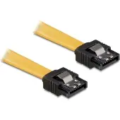 DeLOCK - Câble SATA - Serial ATA 150/300 - SATA (F) pour SATA (F) - 10 cm - verrouillé, connecteur droite - jaune