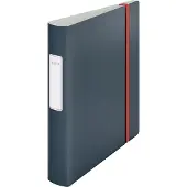 Leitz Classeur à levier 180° Active Cosy , A4, largeur de dos 65 mm, mécanisme à levier 180°, étiquette de dos collée et bande élastique, gris