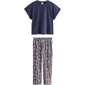 Next Pyjama beige / bleu marine