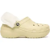 Crocs Sabots CLASSIC PLATFORM FUZZ LINED CG femmes - Blanc - 38 / 39