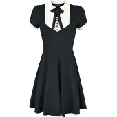 Jawbreaker Robe courte Gothic de - Robe In A Mood - XS - 3XL - pour Femme - noir/blanc - Taille S