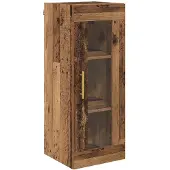 vidaXL Armoire murale vieux bois 34,5 x 34 x 90 cm Engineered Wood et verre