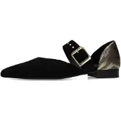 Manfield Ballerines à lanières noir / argent