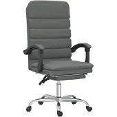 vidaXL Chaise de bureau avec fonction massage Gris foncé Tissu