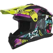 LS2 MX708 Fast II Gorilla Purple H-V Jaune Casque Cross Taille 2XL