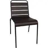 Bolero Chaise à lattes | acier noire | lot de 4 |