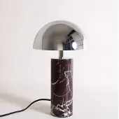 Baccaris Adei Lampe de Table Red | Chrome | Ø: 20 x H: 35 cm