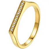 Hey Happiness Bague 'Arc Signet' or