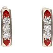 Gaya Boucles d'oreilles rouge / argent