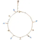 Faina Bijoux de pied bleu clair / or rose