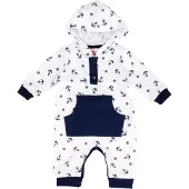 Makoma Barboteuse / body bleu foncé / blanc