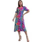 WOMAN VISION Robe bleu / vert / orange / rose