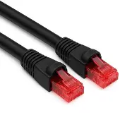 Goobay Câble patch extérieur CAT 6A, U/UTP, noir, 40 m - conducteur en cuivre (CU), double gaine extérieure (PE)