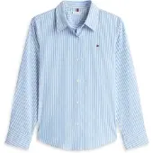 Tommy Hilfiger Chemisier 'Regular Fit Flag Embroidery' bleu marine / bleu roi / rouge / blanc