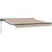 vidaXL Cadre d'auvent beige 350 x 250 cm en polyester avec revêtement PU