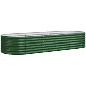 vidaXL Lit surélevé de jardin Acier galvanisé 224x80x36 cm Vert