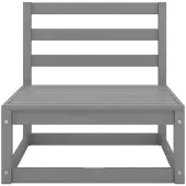 vidaXL Ensemble salon de jardin 2 pièces avec coussins Gris Pin massif