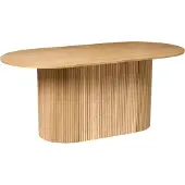 Beliani Table de repas LUNNIN Chêne clair 90 cm 180 cm