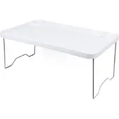 Benson Table portable pliable Benson - 57 x 35 x 23 cm - Blanc