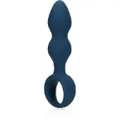 Shots Loveline - gode ceinture anale avec anneau - taille moyenne - bleu