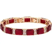 NAEMI Bracelet or / rouge rubis / transparent