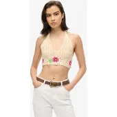Superdry Femme Brassière en Crochet à Fleurs Crème Taille: 44
