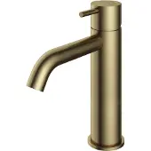 Hotbath Cobber mitigeur moyen pour lavabo avec bec courbé sans vidage laiton brossé CB003MCBB