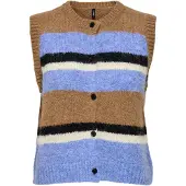 ONLY Cardigan 'ONLKALLIE' bleu clair / caramel / noir / blanc