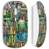 MANIACASE Souris sans fil - - Bibliothèque paint - USB wifi - Compatible Mac et PC - Blanc