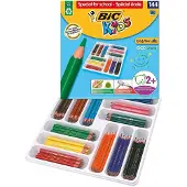 BIC Crayon de couleur - KIDS - Évolution Triangulaire - Boîte de 144 - Couleurs vives - Résine synthétique